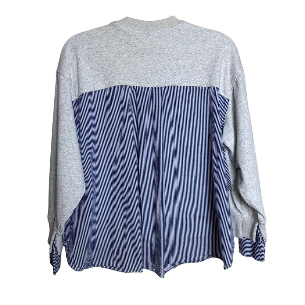 ee some Womens Gray Crew Neck Sweatshirt‎ Pink Bow and Striped Shirt Trim Size M - Picture 5 of 9